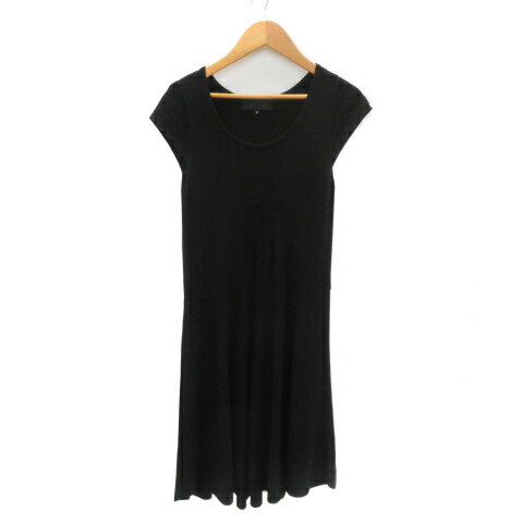 【中古】アンタイトル UNTITLED ワンピース ひざ丈 半袖 0 黒 ブラック /YK37 レディース 【ベクトル 古着】 250723