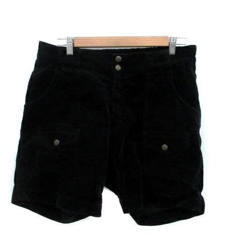 【中古】ピッグアンドルースター PIG&ROOSTER ショートパンツ ハーフパンツ 短パン ベロア 42 XL 黒 ブラック /HO5 レディース 【ベクトル 古着】 250728