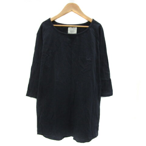 【中古】アングリッド UNGRID チュニック カットソー 長袖 ラウンドネック 無地 F 紺 ネイビー /YS15 レディース 【ベクトル 古着】 250716