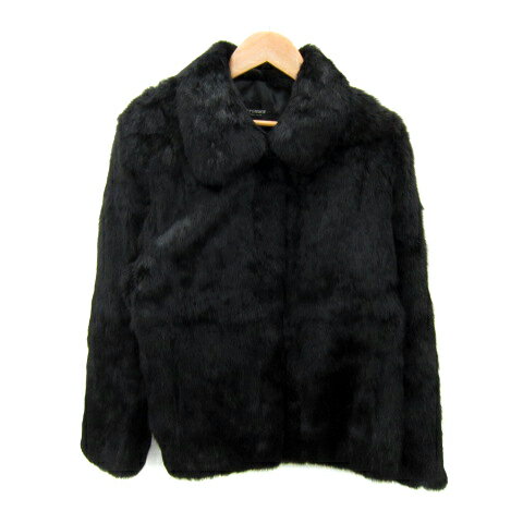 【中古】ゾロヌーズ Zorronuez ラビットファーコート ショート丈 無地 ステンカラー 11 黒 ブラック /SY9 レディース 【ベクトル 古着】 250722 【中古】ゾロヌーズ Zorronuez ラビットファーコート ショート丈 無地 ステンカラー 11 黒 ブラック /SY9 レディース 【ベクトル 古着】 250722