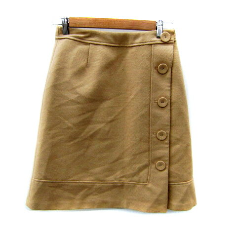 【中古】エフデ ef-de 台形スカート ひざ丈 無地 9 ベージュ /SY21 レディース 【ベクトル 古着】 250805(4)
