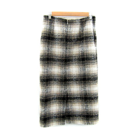 【中古】ロペピクニック ROPE Picnic タイトスカート ミモレ丈 チェック柄 スリット 38 M ベージュ 黒 ブラック /SY20 レディース 【ベクトル 古着】 250806 auc-vector-20449746 ブランド古着の買取販売ベクトル サンプル画像2