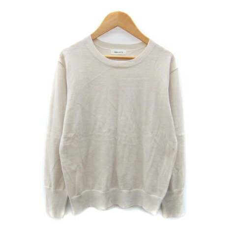 【中古】ノーリーズ Nolley's ニット カットソー 長袖 ラウンドネック 無地 38 M アイボリー /SY22 レディース 【ベクトル 古着】 250806