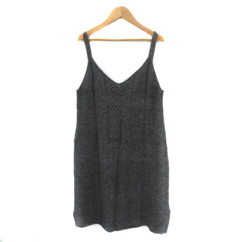 【中古】セポ CEPO キャミソールワンピース ひざ丈 Vネック ウール M ダークグレー /YK36 レディース 【ベクトル 古着】 250819
