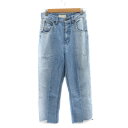 【中古】ビーミングバイビームス B:MING LIFE STORE by BEAMS デニムパンツ ジーンズ テーパードパンツ アンクル丈 フリンジ M ライトブルー /YK17 レディース 【ベクトル 古着】 250818