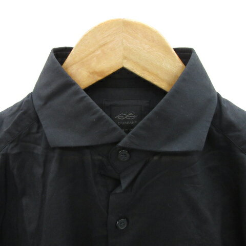 【中古】ダーバン DURBAN シャツ 長袖 無地 黒 ブラック /YS34 メンズ 【ベクトル 古着】 250828