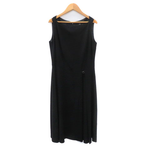 【中古】23区 オンワード樫山 ノースリーブワンピース ミモレ丈 40 L 黒 ブラック /YK28 レディース 【ベクトル 古着】 250821