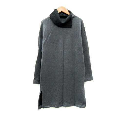 【中古】ジョルジュ レッシュ GEORGES RECH ワンピース ひざ丈 長袖 タートルネック 無地 40 L グレー /SY36 レディース 【ベクトル 古着】 250909