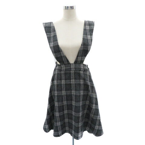 【中古】アズノウアズ as know as ジャンパースカート ワンピース ミモレ丈 グレンチェック柄 F マルチカラー グレー /YK16 レディース 【ベクトル 古着】 250828