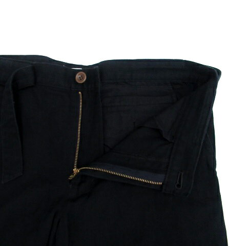 【中古】ヒューマンウーマン HUMAN WOMAN ワイドパンツ ロング丈 麻 リネン混 3 L 紺 ネイビー /HO19 レディース 【ベクトル 古着】 250902