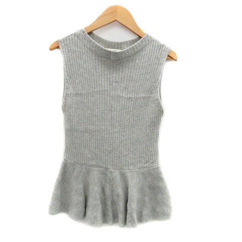 【中古】スナイデル SNIDEL ニット カットソー オフネック ノースリーブ ウール混 F グレー /HO26 レデ..