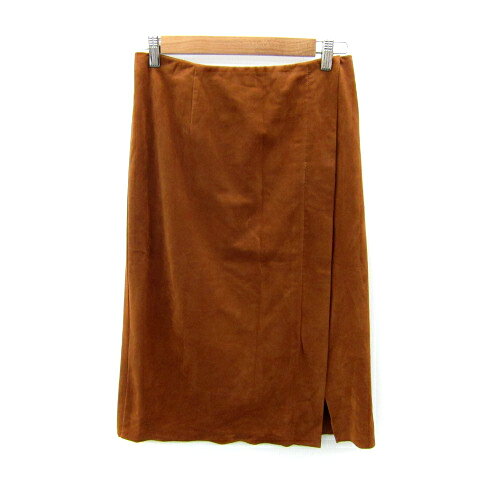 樂天商城 - 【中古】ロペ ROPE フレアスカート ミモレ丈 スエード調 無地 スリット 40 L 茶 ブラウン /SY2 レディース 【ベクトル 古着】 251007