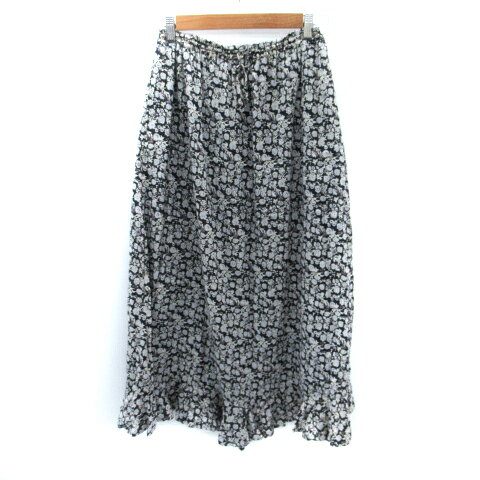 【中古】ジャーナルスタンダード レリューム JOURNAL STANDARD relume フレアスカート マキシ丈 ロング丈 花柄 F マルチカラー 黒 ブラック グレー /SM22 レディース 【ベクトル 古着】 250916(4)