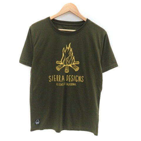 【中古】シェラデザイン SIERRA DESIGNS アウトドアウェア Tシャツ カットソー ラウンドネック 半袖 プ..