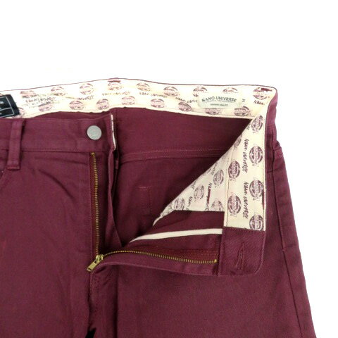【中古】ナノユニバース nano universe × ディッキーズ Dickies ワークパンツ ストレート ロング丈 M ワインレッド /HO4 メンズ 【ベクトル 古着】 250929