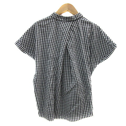 【中古】ナノユニバース nano universe シャツ ブラウス フレンチスリーブ 半袖 ギンガムチェック柄 F 黒 ブラック 白 ホワイト /YS6 レディース 【ベクトル 古着】 251018 auc-vector-20538226 ブランド古着の買取販売ベクトル サンプル画像2