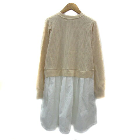 ブランド古着の買取販売ベクトルの【中古】ファーリーレート Furry rate チュニック ニット 長袖 ラウンドネック レイヤード風 F ライトベージュ 白 ホワイト /YS35 レディース 【ベクトル 古着】 251014｜アングル2