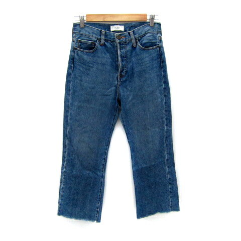 【中古】ミラオーウェン Mila Owen デニムパンツ ジーンズ フレアパンツ アンクル丈 ボタンフライ カットオフ 1 M 青 ブルー /SY30 レディース 【ベクトル 古着】 251024(4)