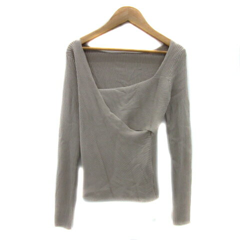 【中古】マーキュリーデュオ MERCURYDUO リブニット カットソー 長袖 スクエアネック カットアウト F ..