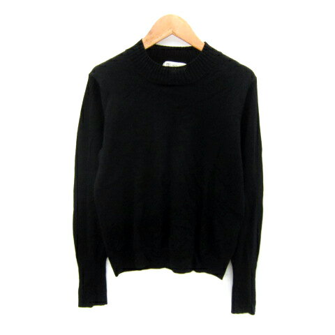 【中古】エムケー ミッシェルクラン MK MICHEL KLEIN ニット カットソー 長袖 クルーネック 無地 38 M ..