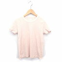 【中古】ユニクロ UNIQLO Tシャツ カットソー 丸首 無地 シンプル 綿 コットン 半袖 L ピンク /TT39 レディース 【ベクトル 古着】 220520