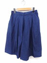 【中古】ティアラ Tiara パンツ キュロット ギャザー ひざ丈 無地 シンプル 綿 3 ネイビー 紺 /FT1 レディース 【ベクトル 古着】 210203...