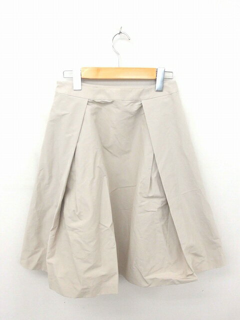 【中古】アマカ AMACA スカート フレア 膝下丈 薄手 無地 シンプル 綿 コットン 38 ライトベージュ 薄茶 /TT8 レディース 【ベクトル 古着】 200215 ブランド古着ベクトルプレミアム店