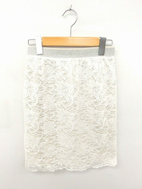 【中古】ジーナシス JEANASIS スカート タイト ひざ丈 総レース 薄手 F アイボリー 白 /TT45 【ベクトル 古着】 200214 ブランド古着ベクトルプレミアム店