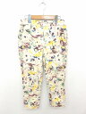 【中古】アダムエロペ Adam et Rope' パンツ テーパード 花柄 ジップフライ 綿 コットン 38 薄茶 黄 ベージュ イエロー /TT2 レディース 【ベクトル 古着】 200222 ブランド古着ベクトルプレミアム店