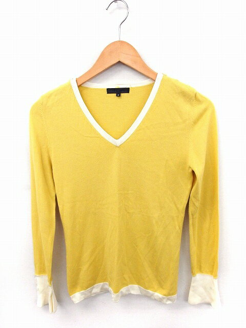 V-Neck - 【中古】アイシービー iCB ニット セーター ボタン Vネック 長袖 S イエロー 黄 /FT43 レディース 【ベクトル 古着】 200222 ブランド古着ベクトルプレミアム店