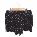 【中古】フランシュリッペ franche lippee キュロット ショート パンツ 水玉 ドット スカラップ ウール混 M ブラック ベージュ 黒 茶 /TT...