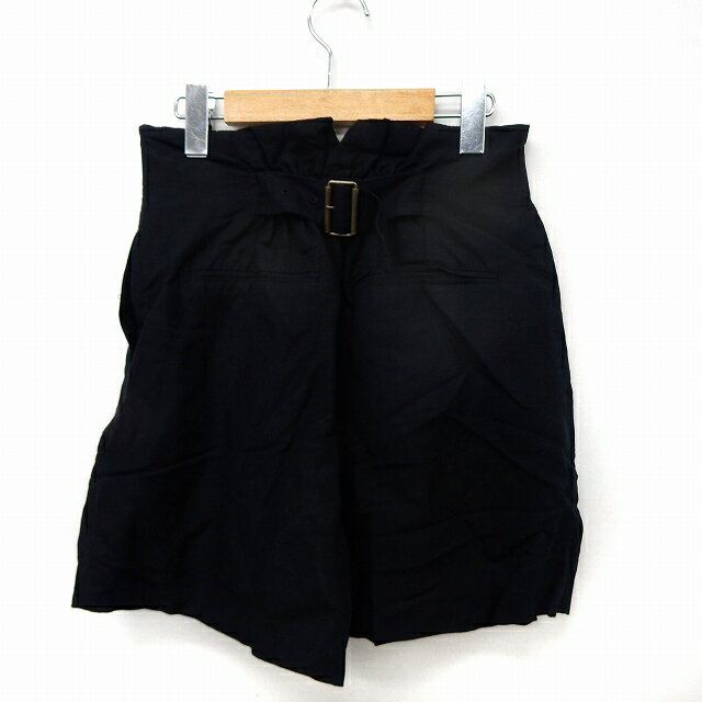 【中古】ラグナムーン LagunaMoon パンツ ショート ハイウエスト サイドジップ ポケット S ブラック /ST44 レディース 【ベクトル 古着】 200314 ブランド古着ベクトルプレミアム店