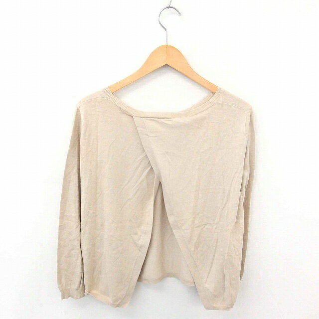 【中古】レッドシーム RED SEAM ニット セーター 薄手 丸首 無地 シンプル 綿 コットン 長袖 F 薄茶 ベージュ /TT16 メンズ 【ベクトル 古着】 200313 ブランド古着ベクトルプレミアム店