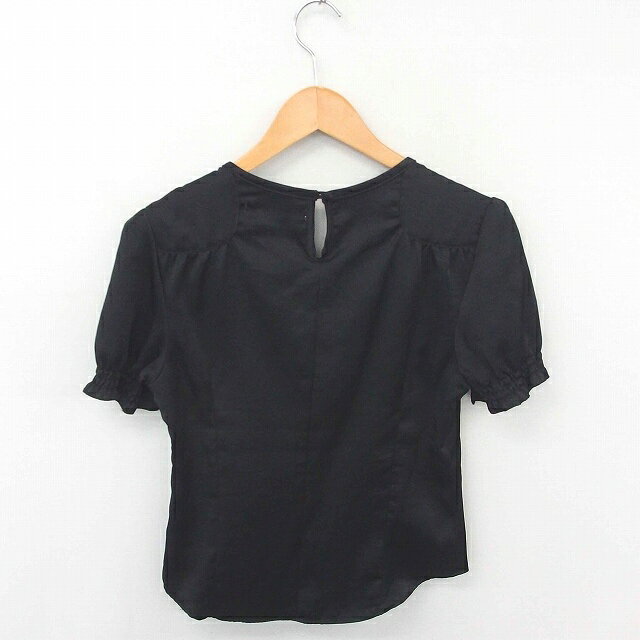 【中古】ナノユニバース nano universe カットソー Tシャツ Vネック レース紐 無地 シンプル 半袖 M 黒 ブラック /TT35 レディース 【ベクトル 古着】 200312 ブランド古着ベクトルプレミアム店 auc-vector-18940073 ブランド古着の買取販売ベクトル サンプル画像2
