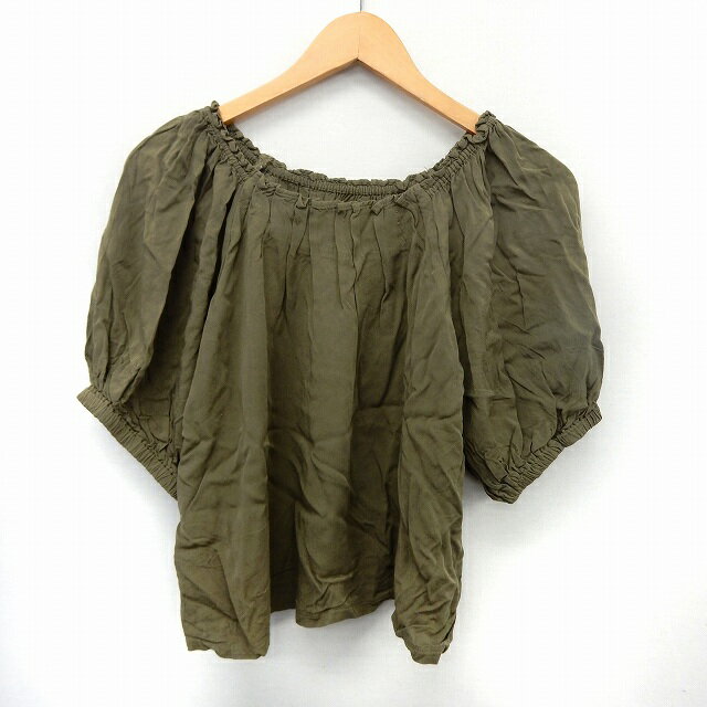 【中古】カスタネ Kastane カットソー Tシャツ オフショル 2WAY 五分袖 シンプル カーキ /ST52 レディース 【ベクトル 古着】 200416 ブランド古着ベクトルプレミアム店