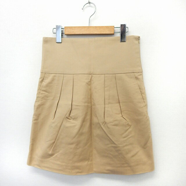 【中古】ザラウーマン ZARA WOMAN スカート 膝丈 フレア ハイウエスト シンプル サイドジップ S ベージュ /ST39 レディース 【ベクトル 古着】 200312 ブランド古着ベクトルプレミアム店