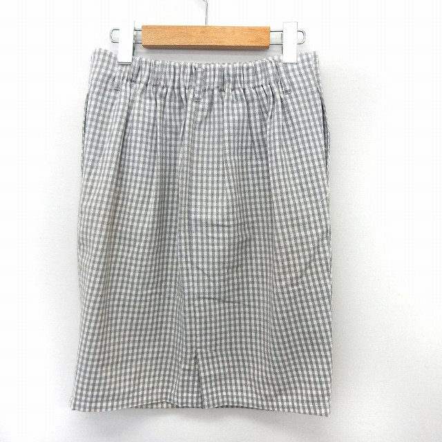 ブランド古着の買取販売ベクトルの【中古】ケイビーエフ KBF アーバンリサーチ スカート タイト タック チェック 膝丈 ウエストゴム F グレー /ST3 レディース 【ベクトル 古着】 200515 ブランド古着ベクトルプレミアム店｜アングル2