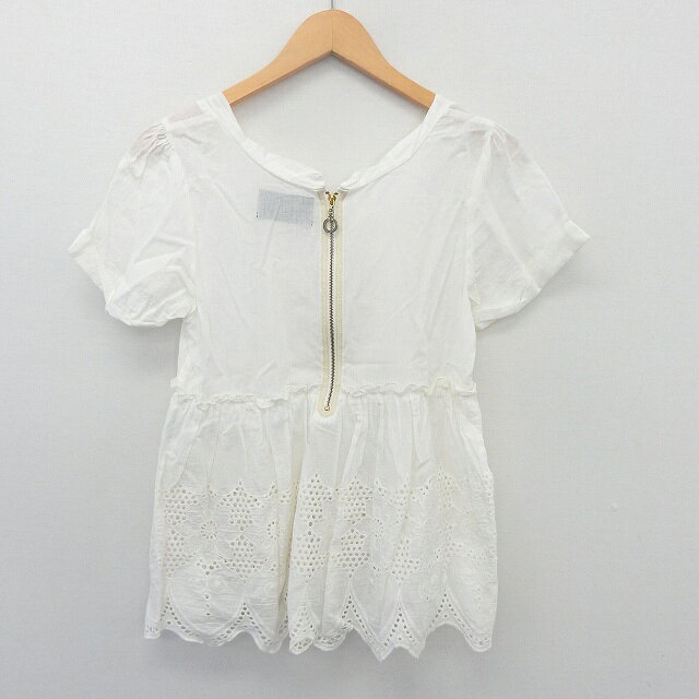 【中古】ブロードゥリー&コー Broderie&Co ナノユニバース ブラウス シャツ 半袖 バックジップ レース コットン F ホワイト /ST28 レディース 【ベクトル 古着】 200622 ブランド古着ベクトルプレミアム店 auc-vector-18938917 ブランド古着の買取販売ベクトル サンプル画像2