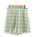 【中古】リランドチュール Rirandture パンツ キュロット ショートパンツ チェック サイドジップ 1 グリーン /ST13 レディース 【ベクトル 古...
