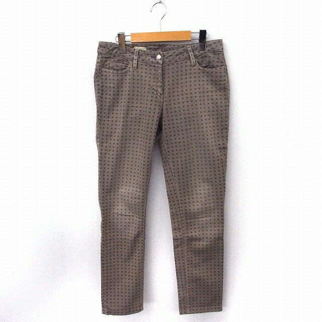 【中古】was パンツ 星柄 スリム ロング 綿 W27 ベージュ /FT23 レディース 【ベクトル 古着】 200416 ブランド古着ベクトルプレミアム店