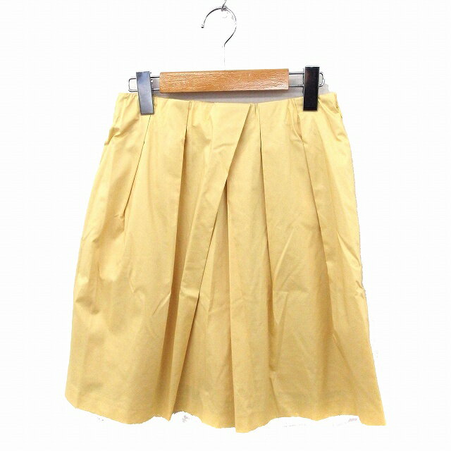 【中古】ストロベリーフィールズ STRAWBERRY-FIELDS スカート ギャザー ミニ 無地 シンプル 2 イエロー 黄 /FT14 レディース 【ベクトル 古着】 200325 ブランド古着ベクトルプレミアム店