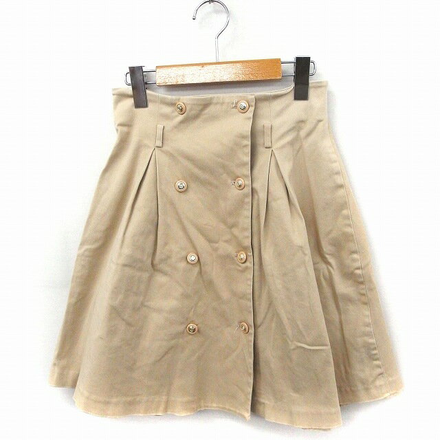 【中古】ダズリン dazzlin スカート フレア ボタンダウン ひざ丈 綿 M ベージュ /FT19 レディース 【ベクトル 古着】 200411 ブランド古着ベクトルプレミアム店