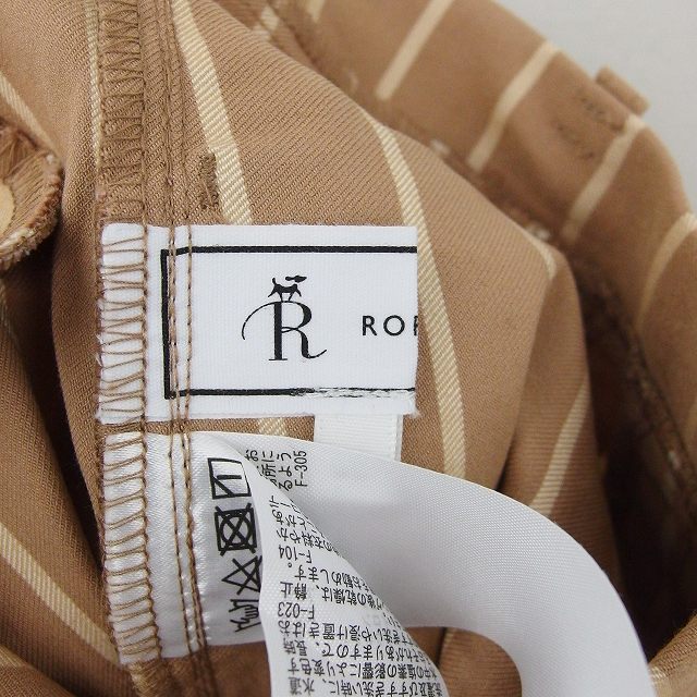 【中古】ロペピクニック ROPE Picnic パンツ テーパード ストライプ ハイウエスト 38 茶 ベージュ /TT43 レディース 【ベクトル 古着】 200411 ブランド古着ベクトルプレミアム店 auc-vector-18942863 ブランド古着の買取販売ベクトル サンプル画像3