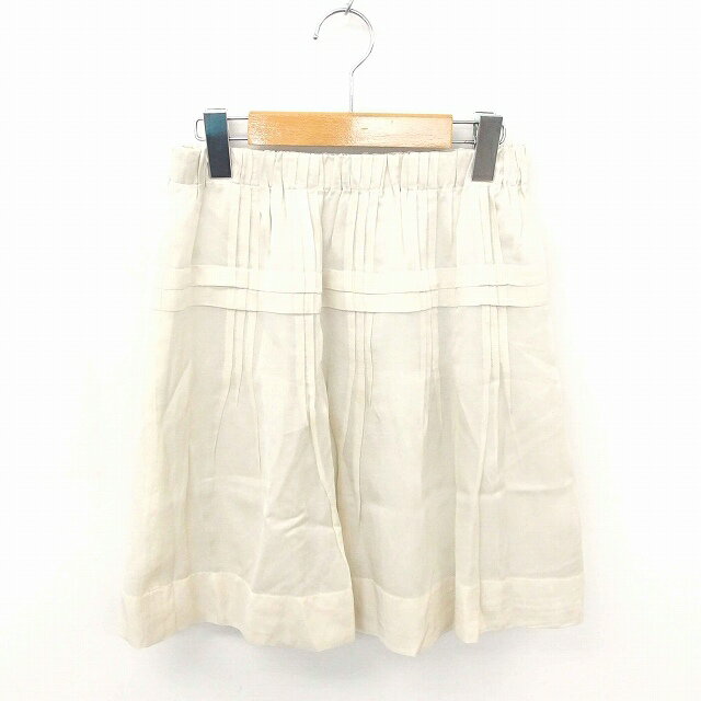 【中古】マカフィー MACPHEE トゥモローランド スカート ギャザー フレア ひざ丈 薄手 無地 シンプル シルク混 36 ライトベージュ 薄茶 /TT27 レディース 【ベクトル 古着】 200325 ブランド古着ベクトルプレミアム店