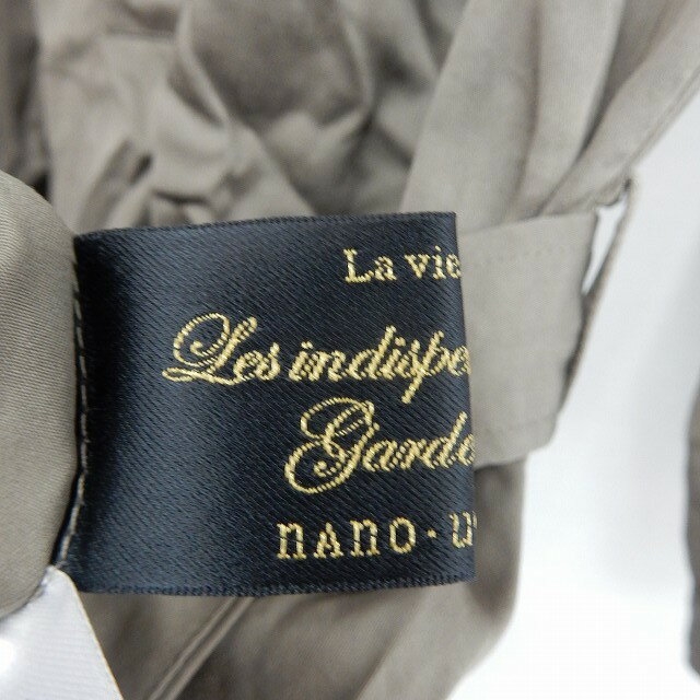 【中古】ナノユニバース nano universe ワンピース ブラウス 長袖 膝丈 ベルト紐 シンプル ポケット カーキ /ST9 レディース 【ベクトル 古着】 200619 ブランド古着ベクトルプレミアム店