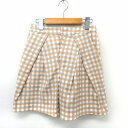 【中古】SALON DE BALCONY パンツ ショート ギンガムチェック ハイウエスト ジップフライ ポケット F ベージュ /ST20 レディース 【ベク...