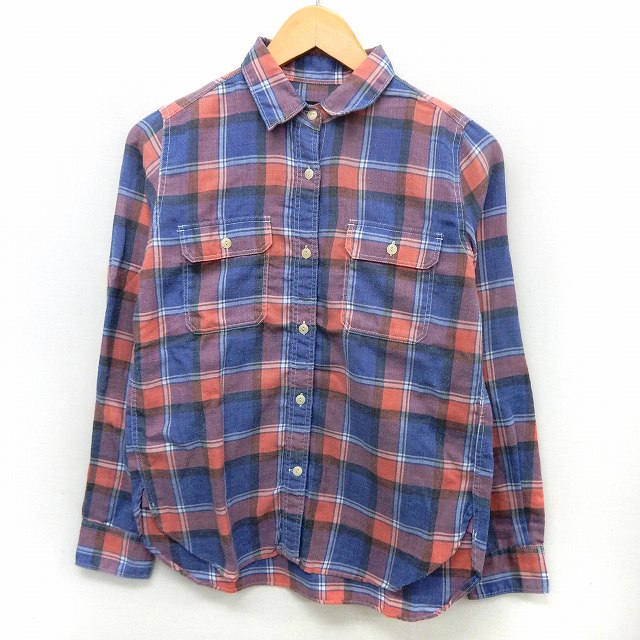 【中古】ジャーナルスタンダード JOURNAL STANDARD シャツ チェックシャツ 長袖 ポケット ステンカラー ブルー レッド /ST29 レディース 【ベクトル 古着】 200422 ブランド古着ベクトルプレミアム店