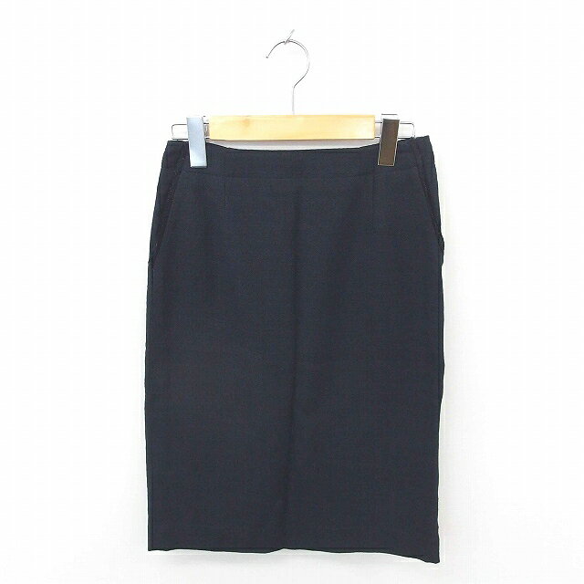 【中古】グリーンレーベルリラクシング ユナイテッドアローズ green label relaxing スカート タイト ひざ丈 無地 シンプル 綿 コットン 36 紺 ネイビー /TT19 レディース 【ベクトル 古着】 200429 ブランド古着ベクトルプレミアム店(4.0)