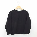 【中古】未使用品 クラネ CLANE タグ付き トレーナー ビッグシルエット ウール混 厚手 長袖 2 黒 ブラック /TT レディース 【ベクトル 古着】 2...