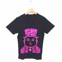 【中古】未使用品 ロエン Roen 箱付き トーマス コラボ Tシャツ カットソー Vネック プリント 半袖 S 黒 ブラック /TT5 レディース 【ベクトル 古着】 220604